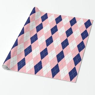 Navy Blue Pink Dk Gray Wht XL Argyle