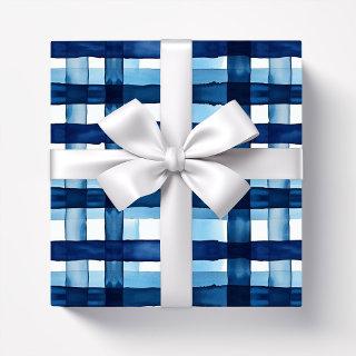 Navy blue Plaid Watercolor pattern