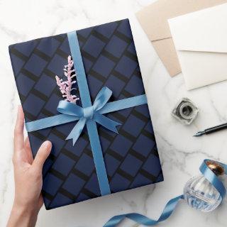 Navy Blue Shapes Elegant Pattern Birthday