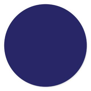 Navy Blue Solid Color Customize It Classic Round Sticker
