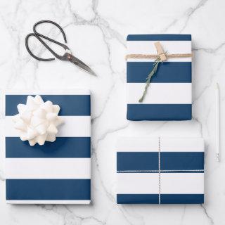 Navy Blue Stripes, White Stripes, Striped Pattern  Sheets