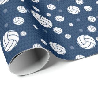 Navy Blue Volleyball Chevron Patterned