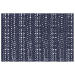 Navy Blue White Lines Tie Dye Traditional Pattern Tissue Paper
