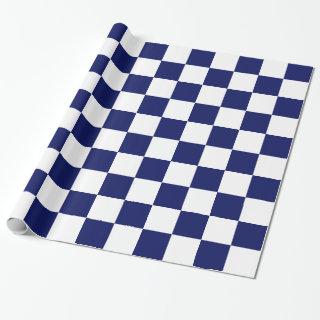 Navy Blue White XL Checker Board Pattern