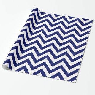 Navy Blue White XL Chevron ZigZag Pattern