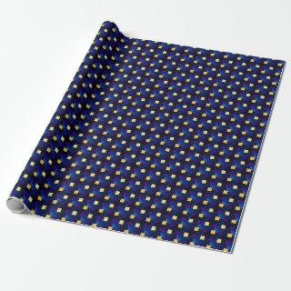 Navy Blue Yellow Pixels Cool Abstract Pattern Geek
