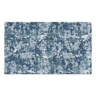 Navy  Digital Camo Camouflage Decor Rectangular Sticker