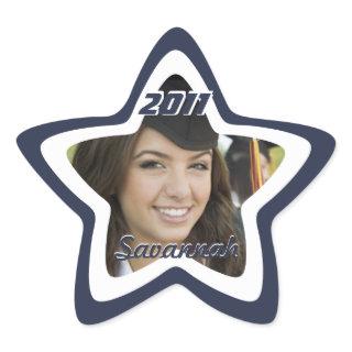 Navy Graduation or Sweet Sixteen Photo Stickers