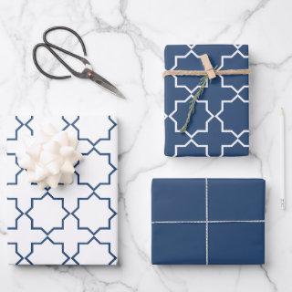 Navy Moroccan Arabesque Pattern  Sheets