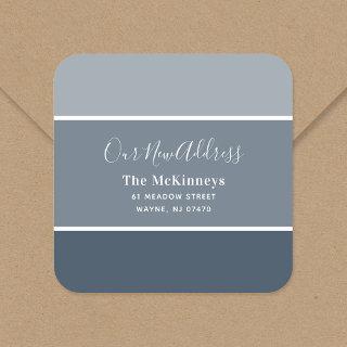 Navy Paint Swatch New Address Square Sticker