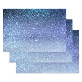Navy Pastel Blue Triple Glitter Ombre Gradient  Sheets