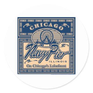 Navy Pier Chicago Classic Round Sticker