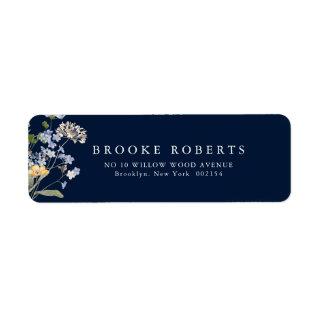 Navy Spring Wildflower Meadow Garden Address Label