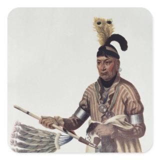 Naw-Kaw or 'Wood', a Winnebago Chief Square Sticker