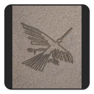 NAZCA LINES HUMMINGBIRD NAZCA LINES ART Geoglyphs Square Sticker