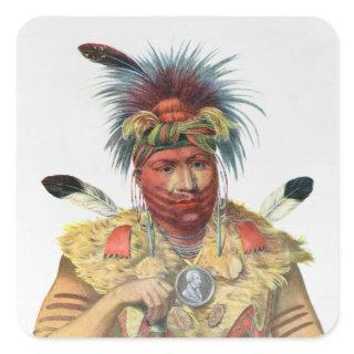 Ne-Sou-A-Quoit, a Fox Chief Square Sticker