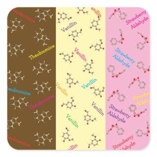 Neapolitan Ice Cream Chemistry Party Square Sticker