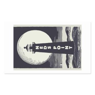 Neds Point Lighthouse Massachusetts Moon Rectangular Sticker