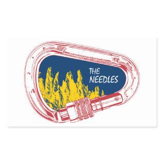 Needles Climbing Carabiner Rectangular Sticker