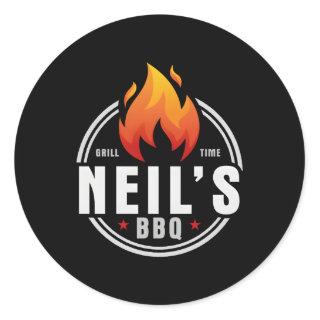 Neil'S Bbq Classic Round Sticker