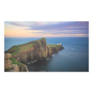 Neist point lighthouse on Skye at sunset Rectangular Sticker