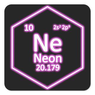Neon Element Periodic Table Chemical Square Sticker