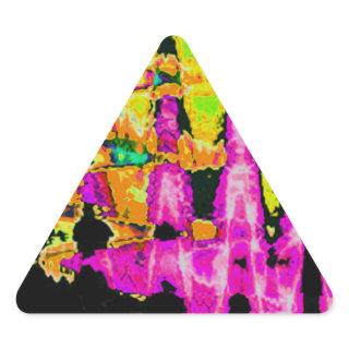 Neon Glitch Abstract Art Poster Print Triangle Sticker