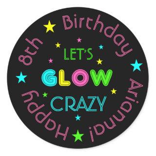 Neon Glow in the Dark Kids Birthday Sticker