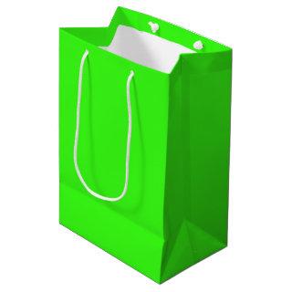 Neon Green Solid Color Medium Gift Bag