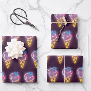 Neon Ice Cream Dog  Sheets