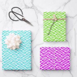 Neon Labyrinth Art Deco Geometric  Sheets