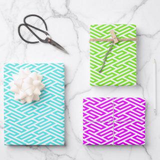 Neon Labyrinth Art Deco Geometric  Sheets