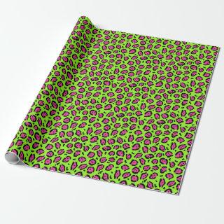 neon leopard fur pink green and black pattern