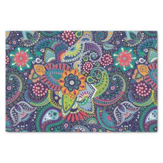 Neon Multicolor floral Paisley pattern Tissue Paper