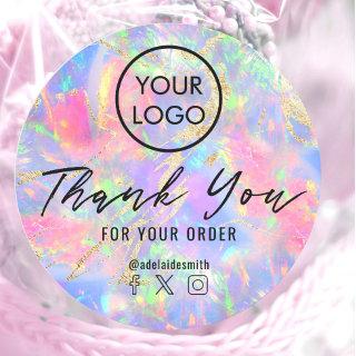 neon opal thank you classic round sticker