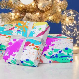 Neon Paint Splatter Modern Colorful