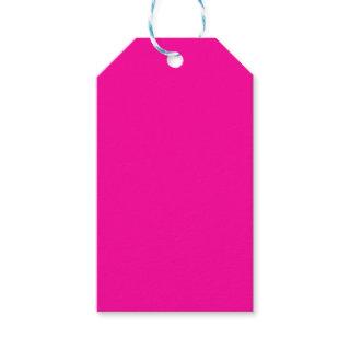 Neon Pink Solid Color Gift Tags