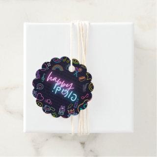 Neon Purim Favor Tags