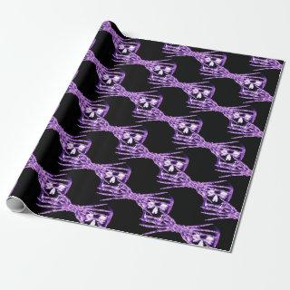 Neon purple skeleton gift wrap