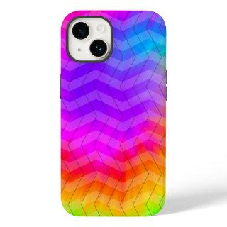 Neon Rainbow Herringbone Gift Bag Case-Mate iPhone 14 Case