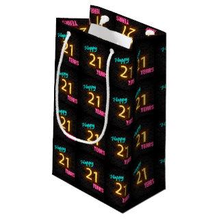 Neon sign for 21st birthday small gift bag