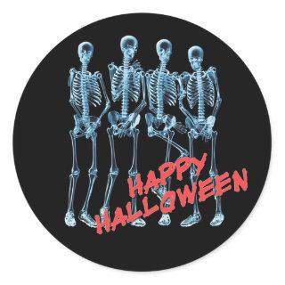 Neon Skeletons Happy Halloween Stickers