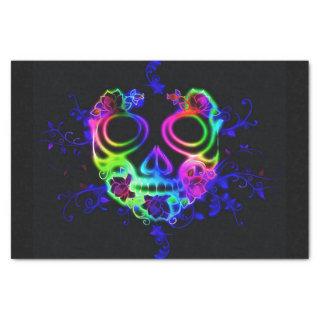 neon skull face tissue paper
