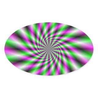 Neon Spinning Wheel  Oval Sticker