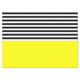 Neon Yellow With Black and White Stripes Tissue Paper