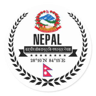 Nepal Classic Round Sticker