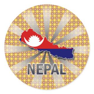 Nepal Flag Map 2.0 Classic Round Sticker