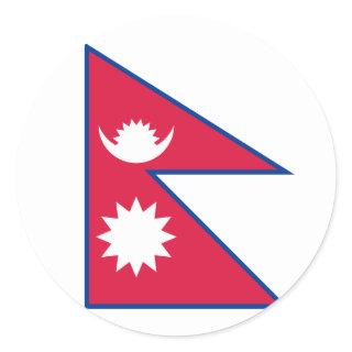 Nepal (Nepalese) Flag Classic Round Sticker