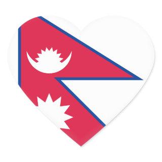 Nepal (Nepalese) Flag Heart Sticker