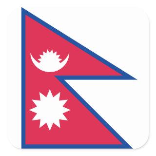 Nepal/Nepalese Flag Square Sticker